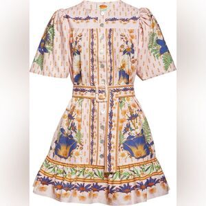 Farm Rio Pink Dream Garden Mini Dress (Missing belt) Size Medium